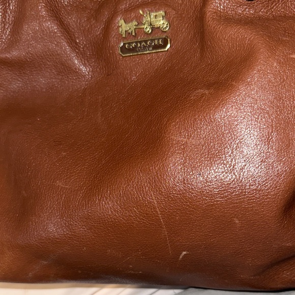 Coach vintage madison maggie y2k hobo Tan Leather Shoulder Bag gold accents 3 t - Picture 15 of 15